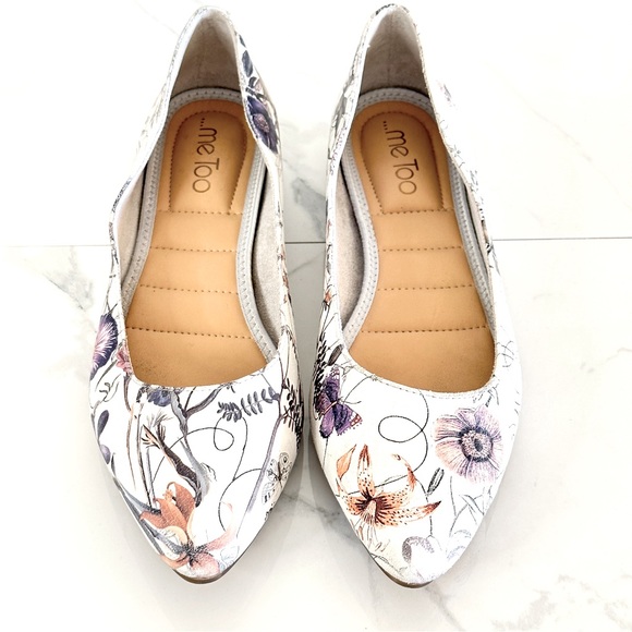 Me Too Aimee Leather Floral Ballet Flat 8.5 Botanical - Picture 6 of 10